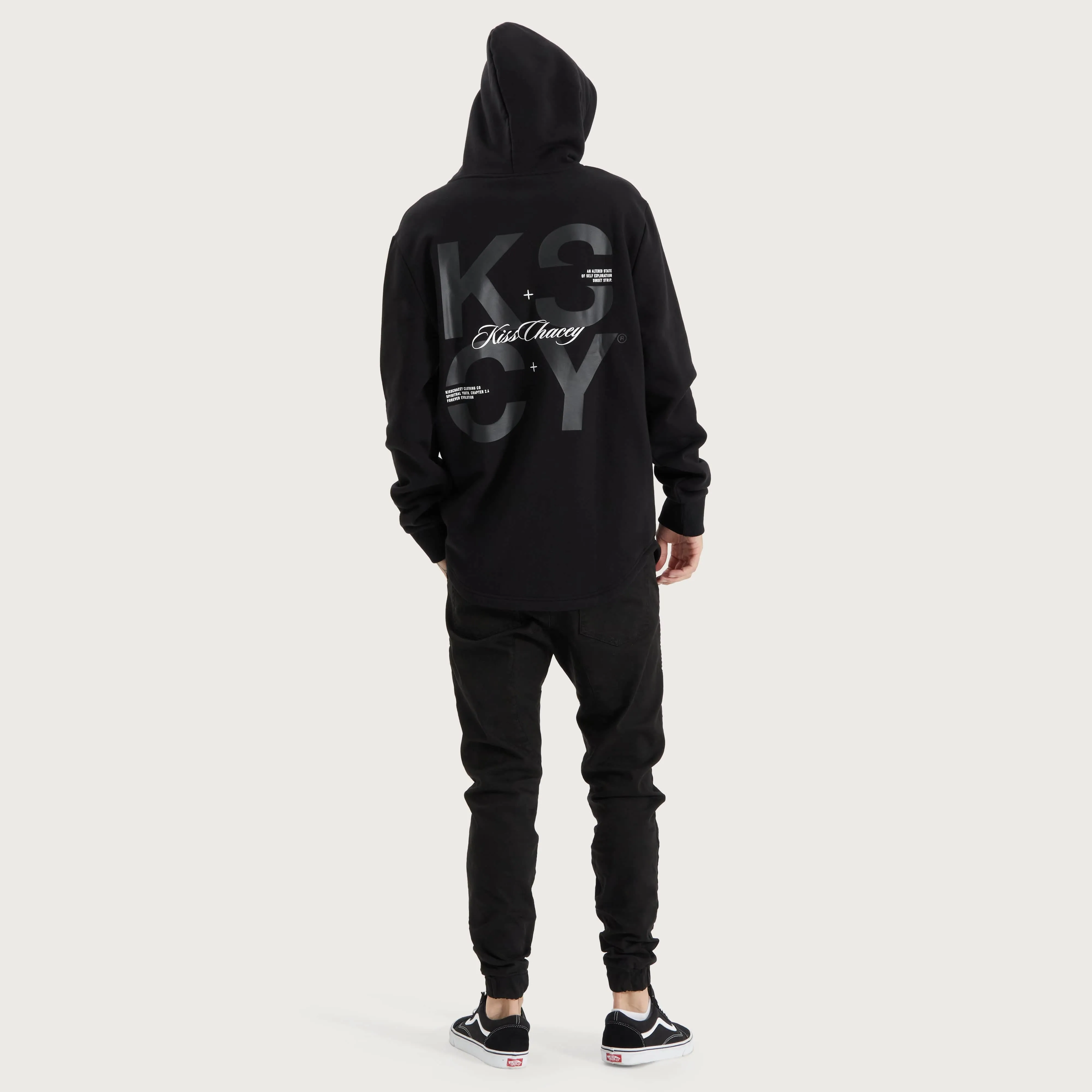 Keystone Heavy Hooded Dual Curved Sweater Jet Black
