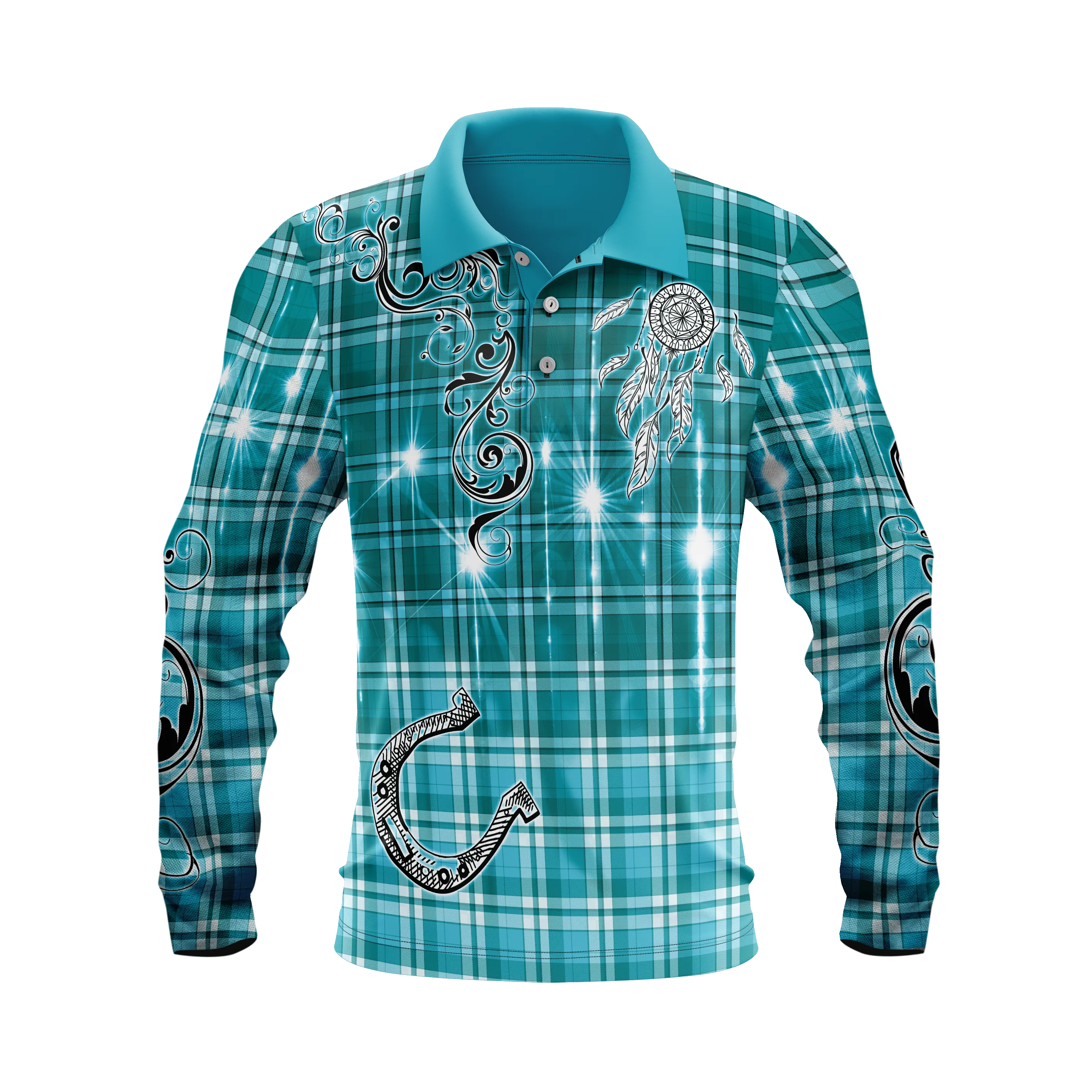 Kids Cowgirl Barrel Racing Teal Polo shirt