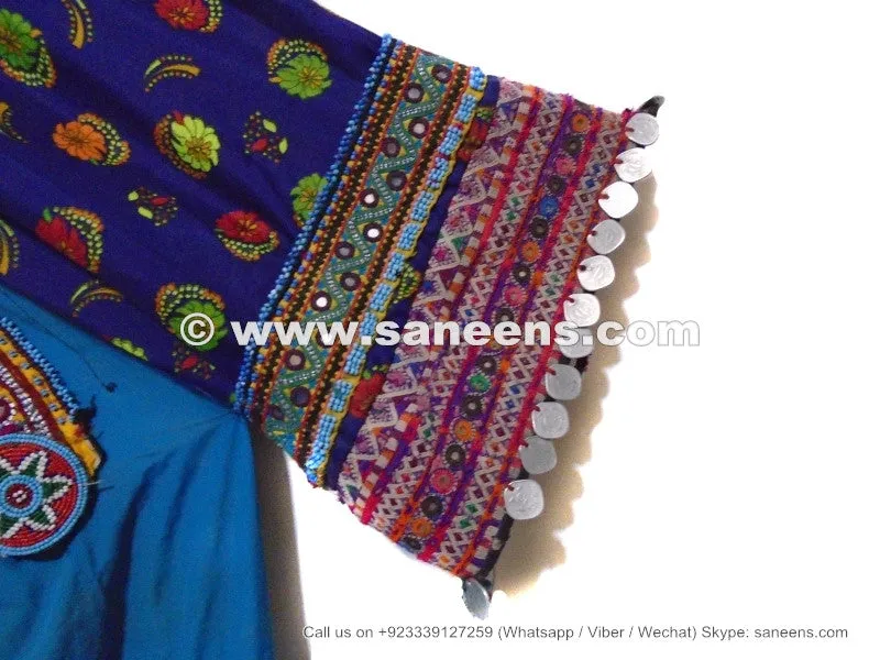Kuchi Banjara Ethnic Blue Afghan Frock