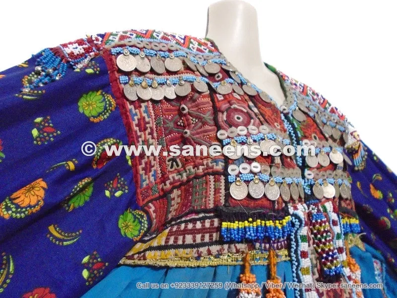 Kuchi Banjara Ethnic Blue Afghan Frock