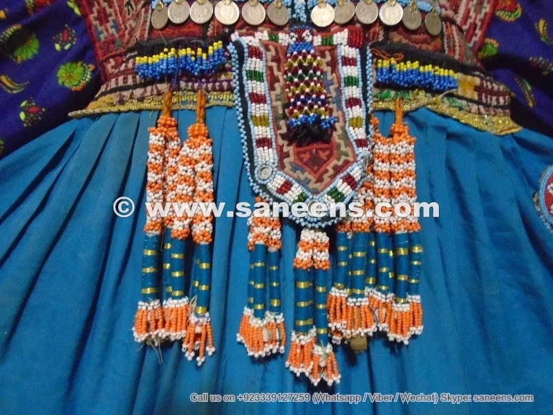 Kuchi Banjara Ethnic Blue Afghan Frock
