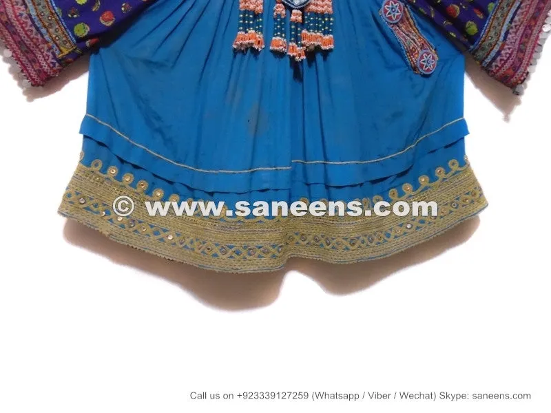 Kuchi Banjara Ethnic Blue Afghan Frock