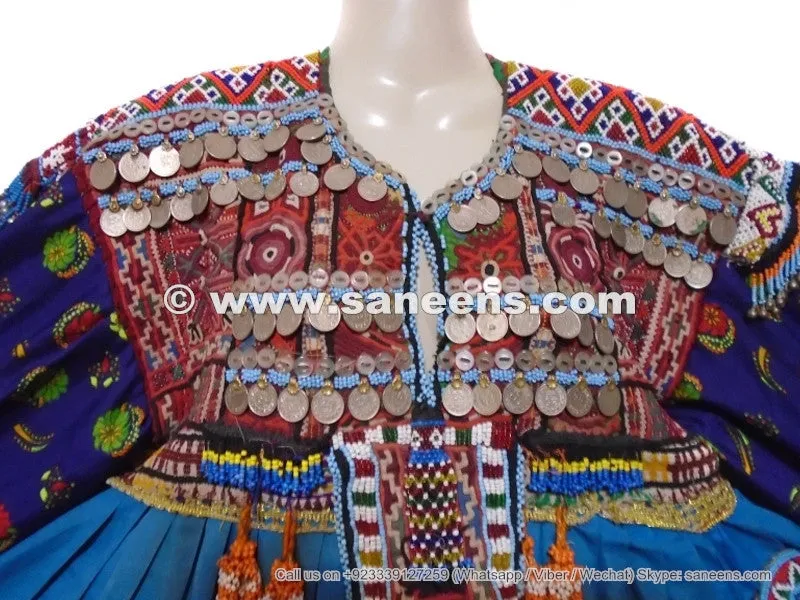 Kuchi Banjara Ethnic Blue Afghan Frock
