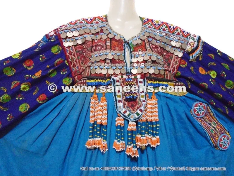 Kuchi Banjara Ethnic Blue Afghan Frock