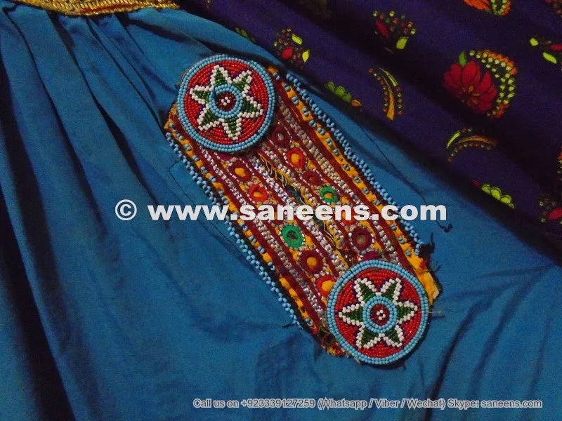 Kuchi Banjara Ethnic Blue Afghan Frock