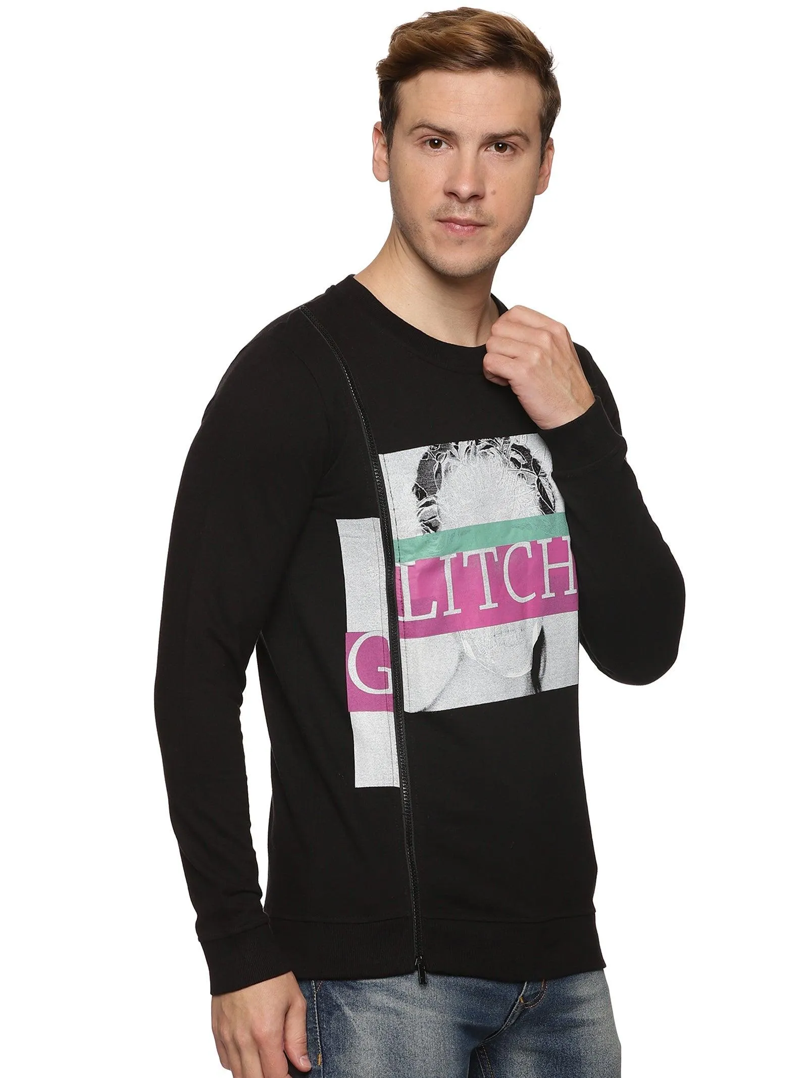 Kultprit Men's Regular Fit Printed Casual Sweatshirt