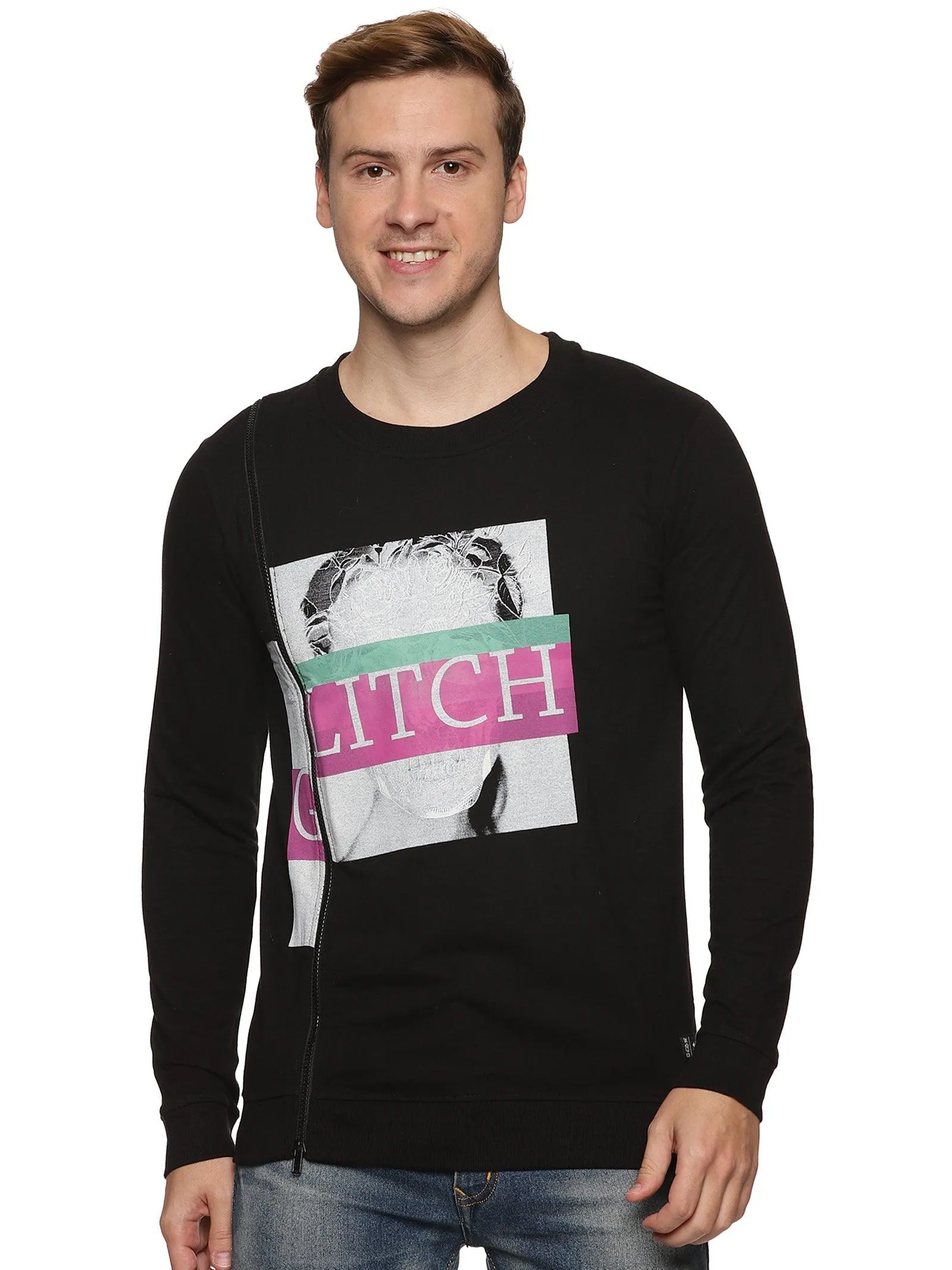 Kultprit Men's Regular Fit Printed Casual Sweatshirt