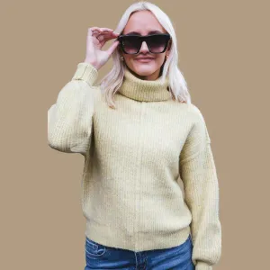Lace-up turtleneck sweater, Ada