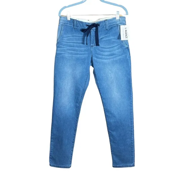 L’Agence Women’s Mid Rise Fly Front &amp; Drawstring Waist Jeans Small NWT