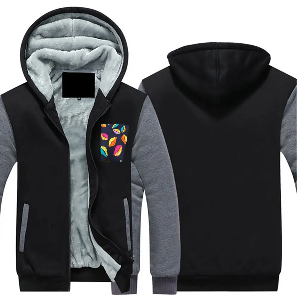 Lanre African Cowries Men's Plush Zipper Hoodie