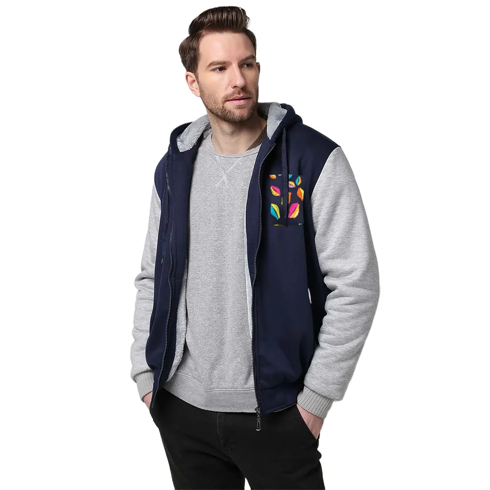 Lanre African Cowries Men's Plush Zipper Hoodie