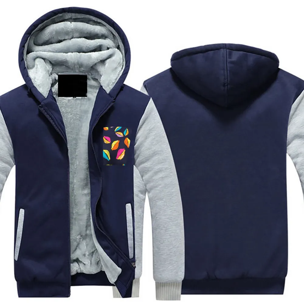 Lanre African Cowries Men's Plush Zipper Hoodie