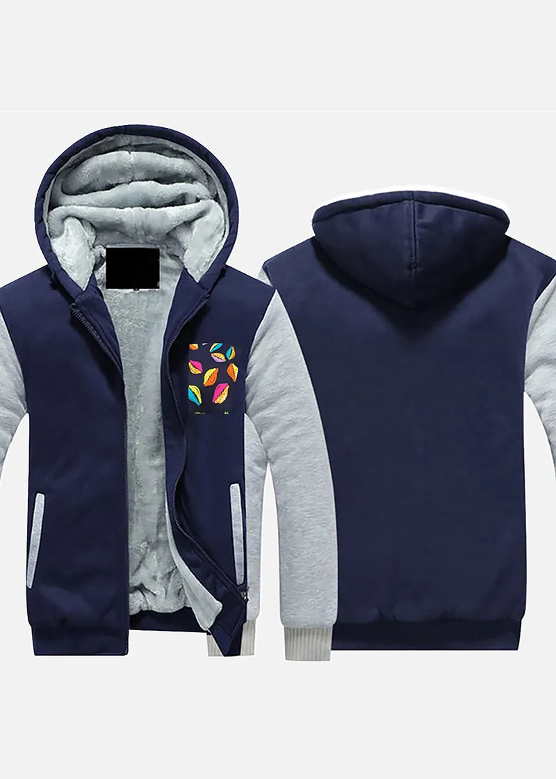 Lanre African Cowries Men's Plush Zipper Hoodie