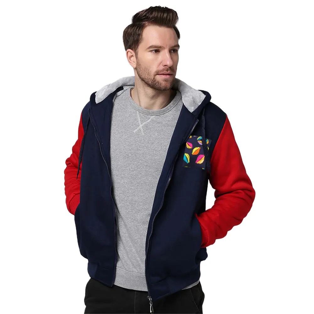 Lanre African Cowries Men's Plush Zipper Hoodie