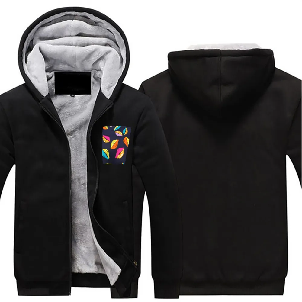 Lanre African Cowries Men's Plush Zipper Hoodie