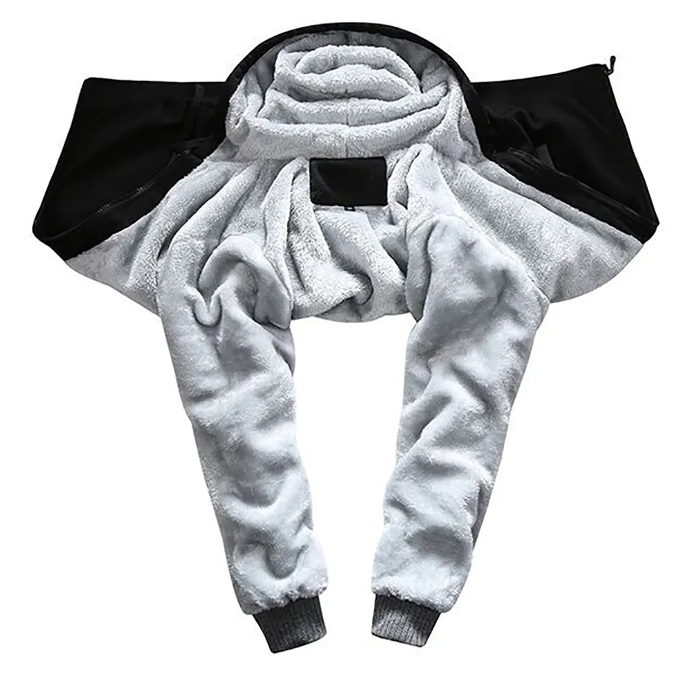 Lanre African Cowries Men's Plush Zipper Hoodie