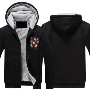 Lanre African Cowries Men's Plush Zipper Hoodie