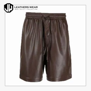 Leather Brown Shorts