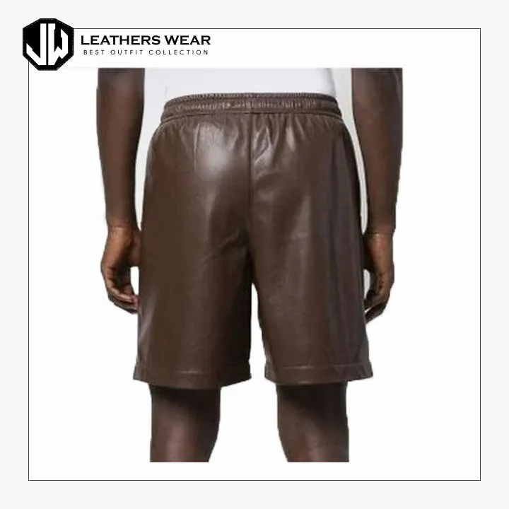 Leather Brown Shorts