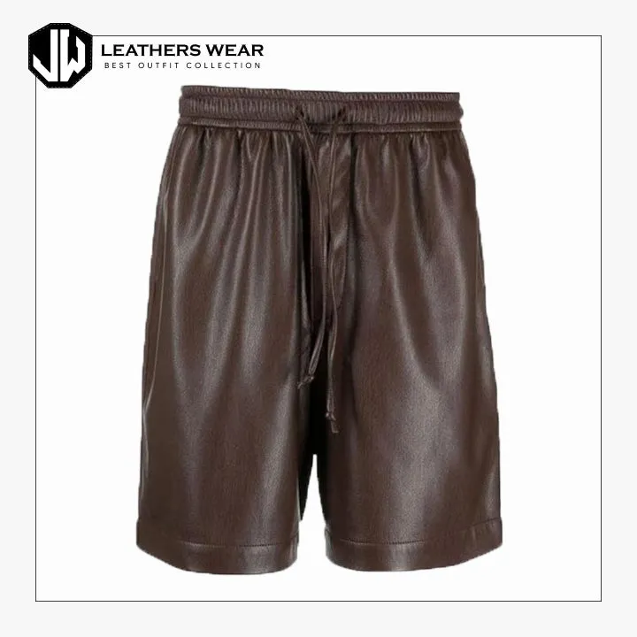 Leather Brown Shorts