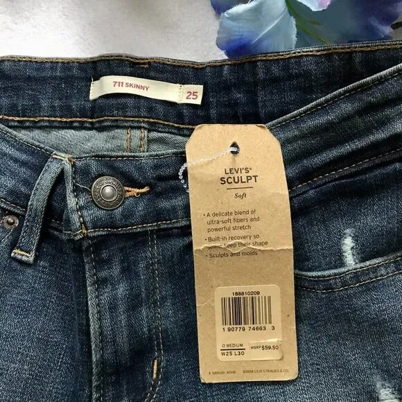 Levi's NWT 711 Skinny Jeans Women 0/25