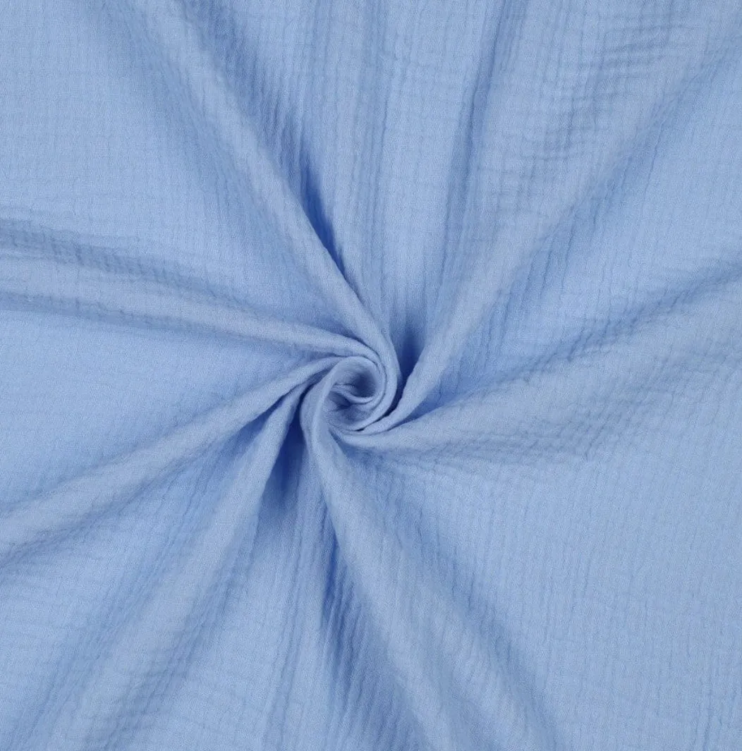 Light Blue Muslin Cotton Fabric