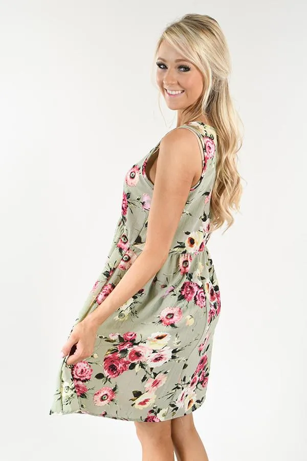 Light Green Floral Dress