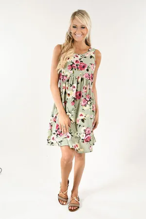 Light Green Floral Dress