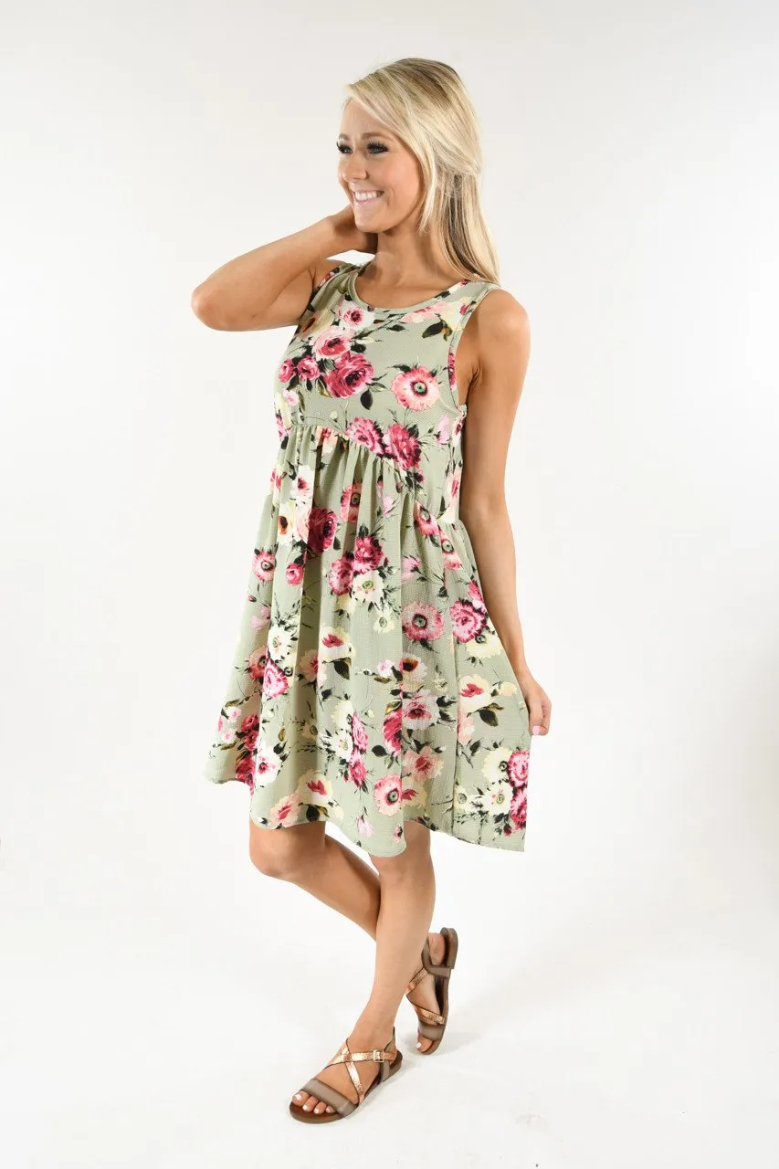 Light Green Floral Dress