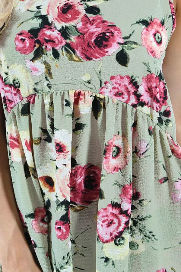 Light Green Floral Dress