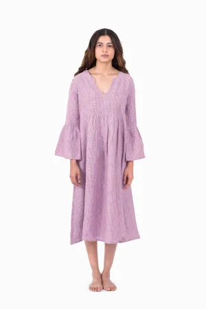Linen Arlette Dress-Swirly Red
