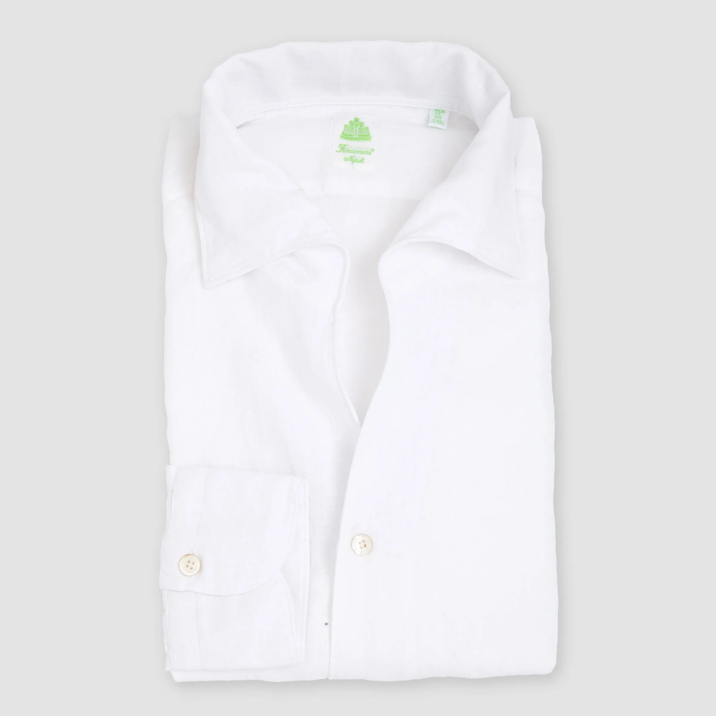 Linen Tokyo Fit Ustica with Button Collar Sportshirt White