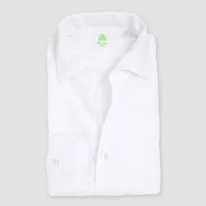 Linen Tokyo Fit Ustica with Button Collar Sportshirt White