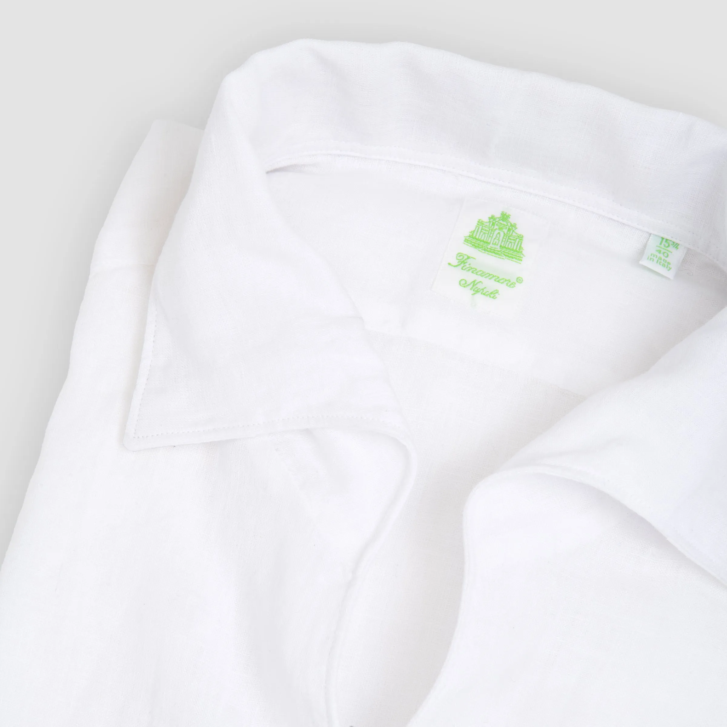 Linen Tokyo Fit Ustica with Button Collar Sportshirt White