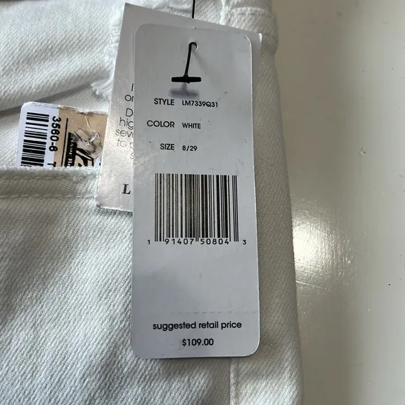 Liverpool Limited Edition The Crop Straight Distressed White Jeans Size 8