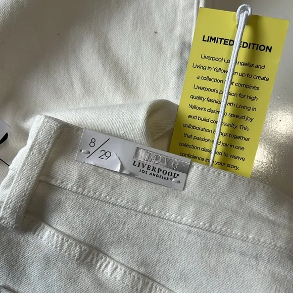 Liverpool Limited Edition The Crop Straight Distressed White Jeans Size 8