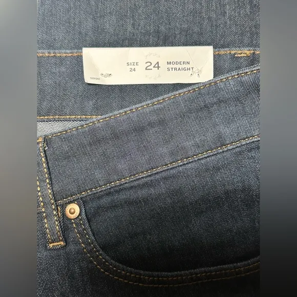 Loft Plus Size Modern Straight Jeans Dark Blue Classic Women’s Size 24 New