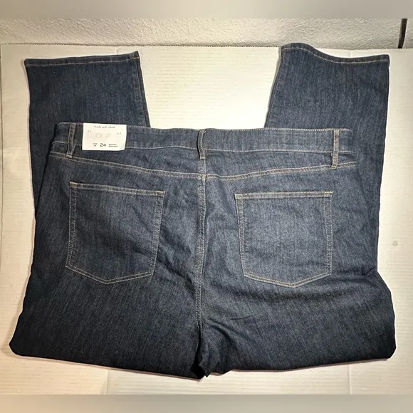 Loft Plus Size Modern Straight Jeans Dark Blue Classic Women’s Size 24 New