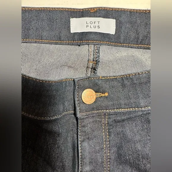 Loft Plus Size Modern Straight Jeans Dark Blue Classic Women’s Size 24 New