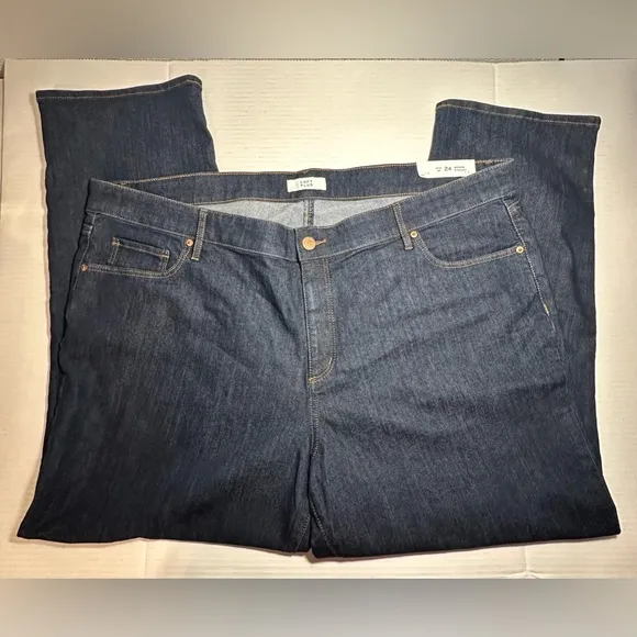 Loft Plus Size Modern Straight Jeans Dark Blue Classic Women’s Size 24 New