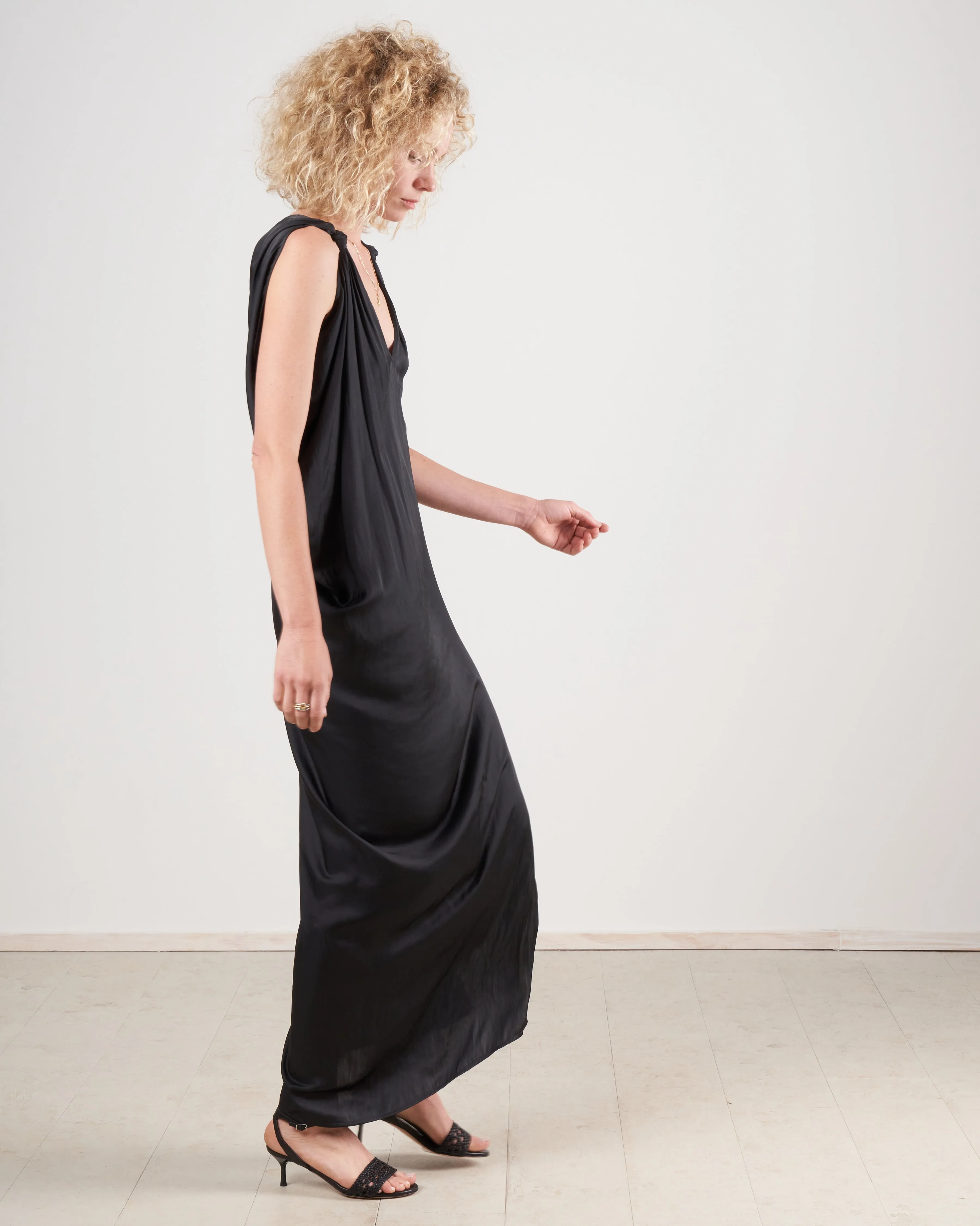 long knot dress - black