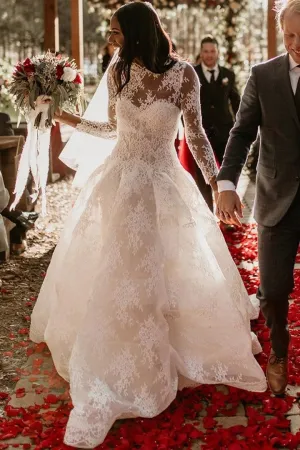 Long Sleeve Vintage Lace Wedding Dresses Online