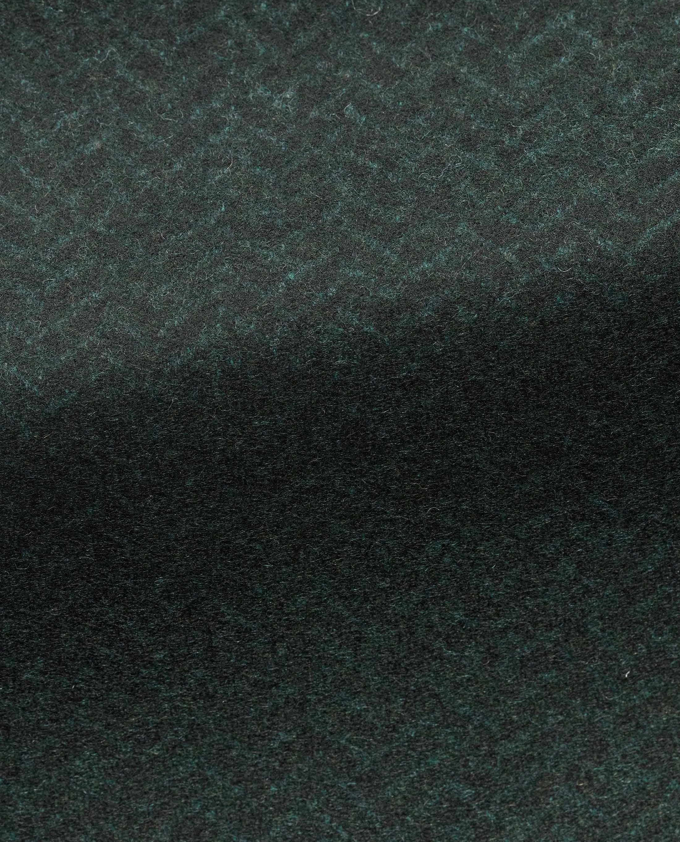 Loro Piana Dark Green Felted Merino Wool Herringbone