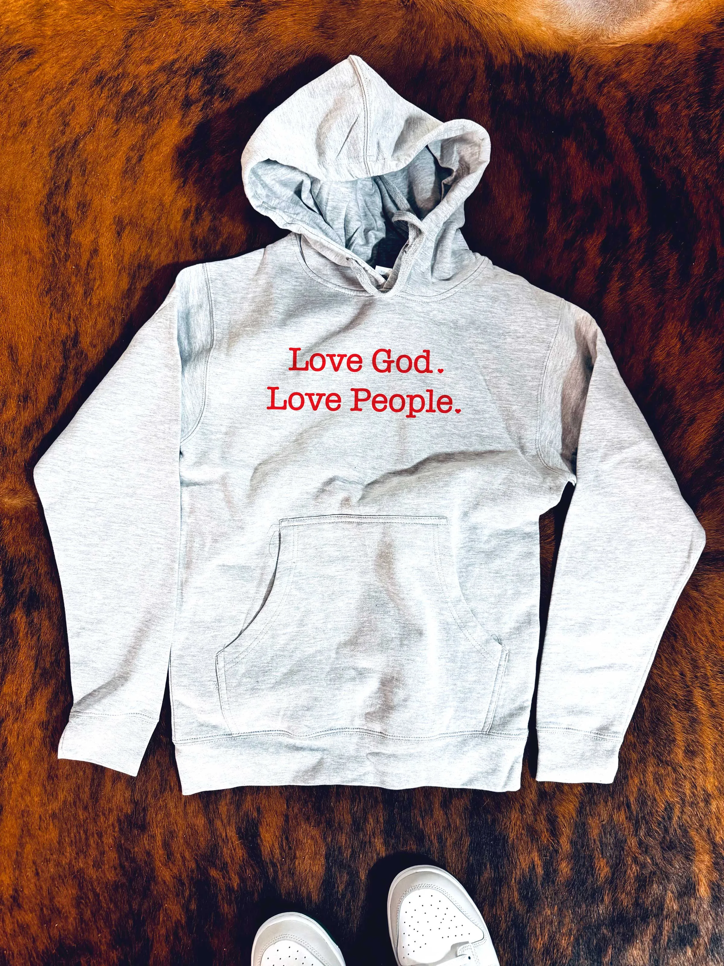 Love God. Love People. Adult Box Hoodie