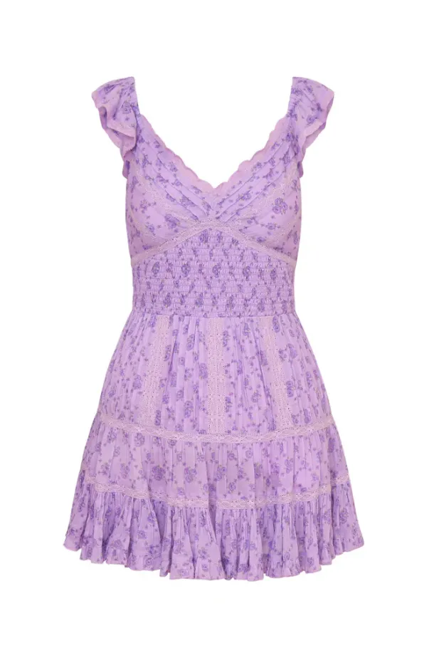 Love Shack Fancy Presline Dress - Lilac Dream