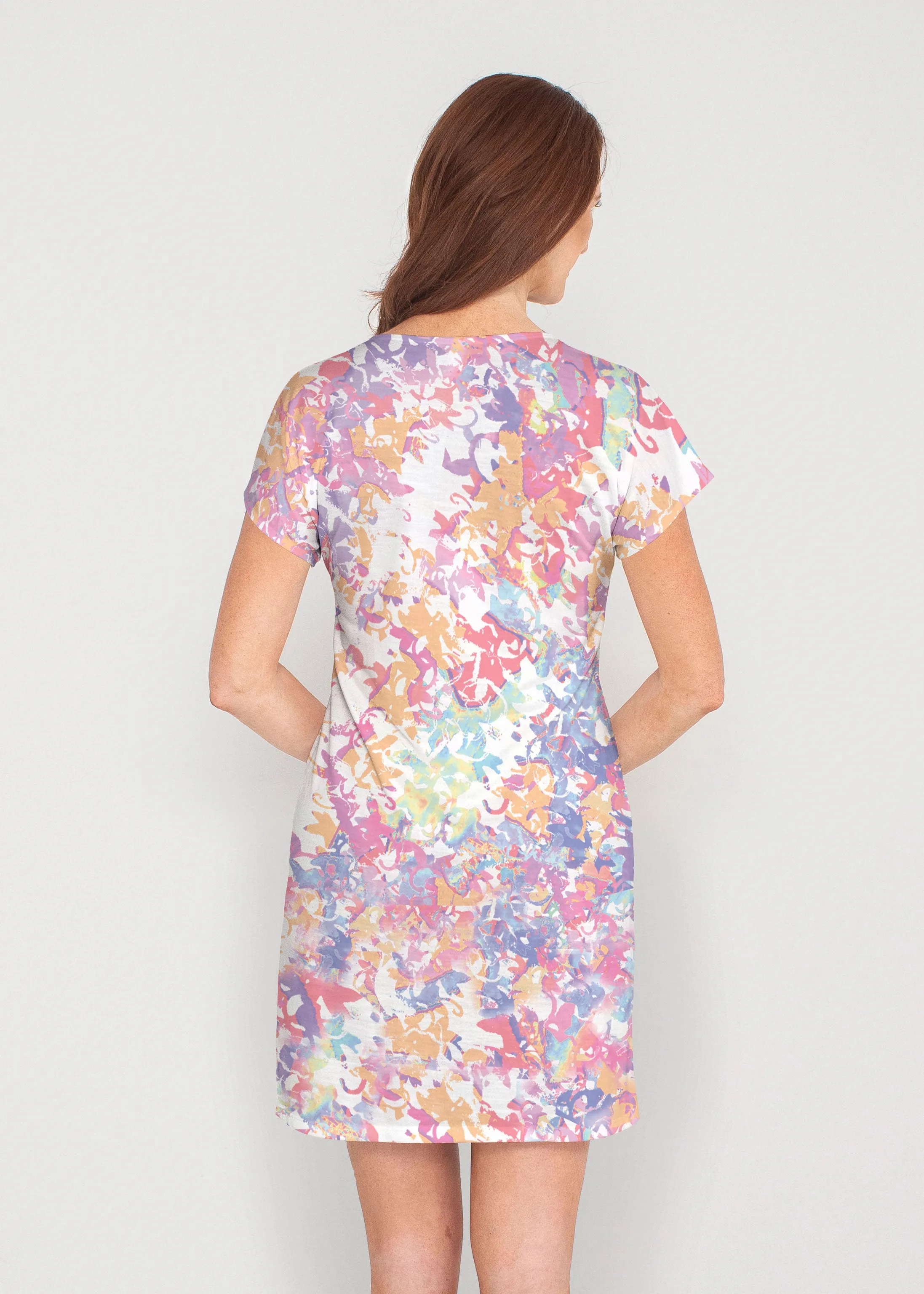 Lovely (19207) ~ French Terry Short Sleeve Crew Dress