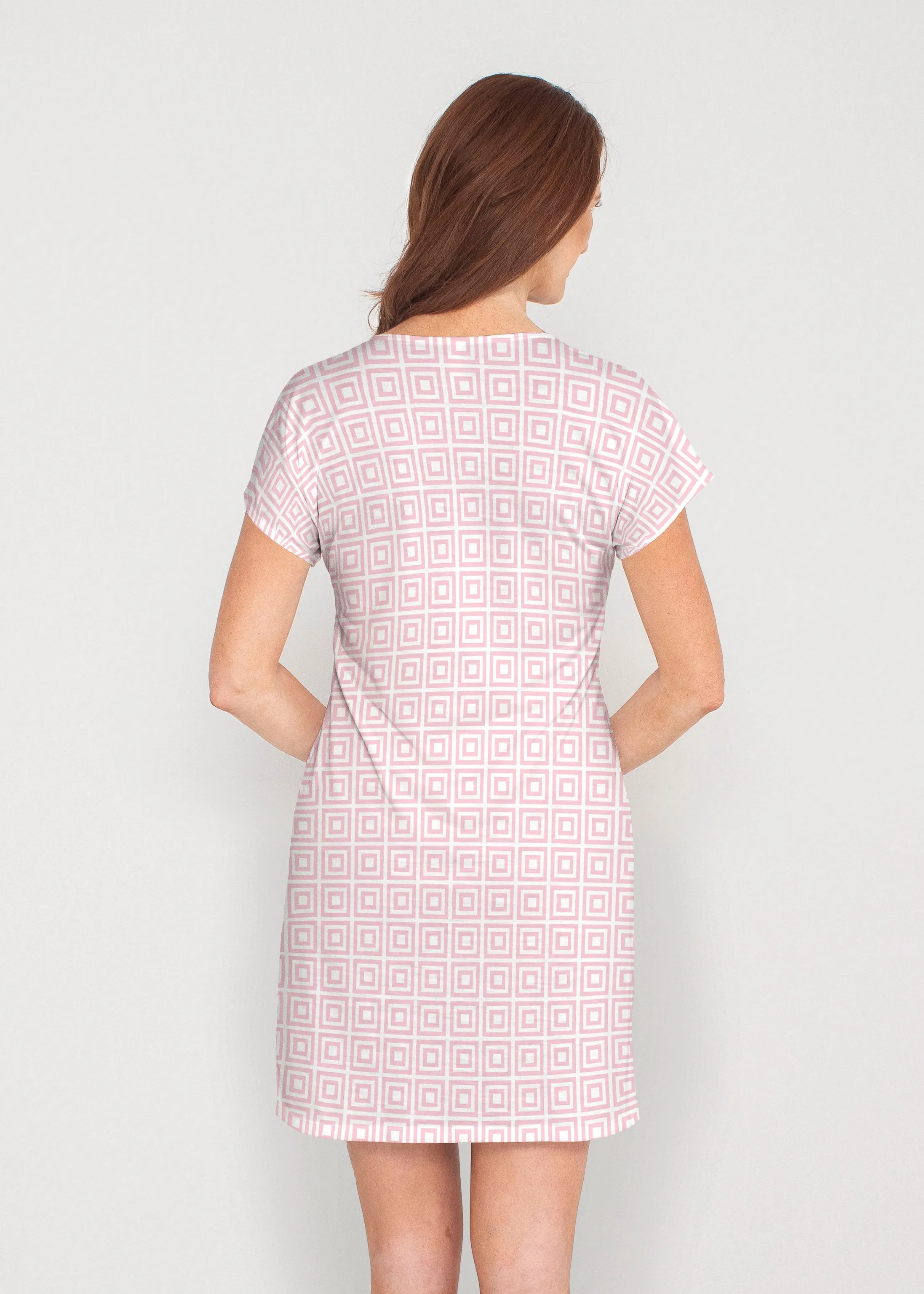Loves me Loves me Not (8068) ~ French Terry Short Sleeve Crew Dress