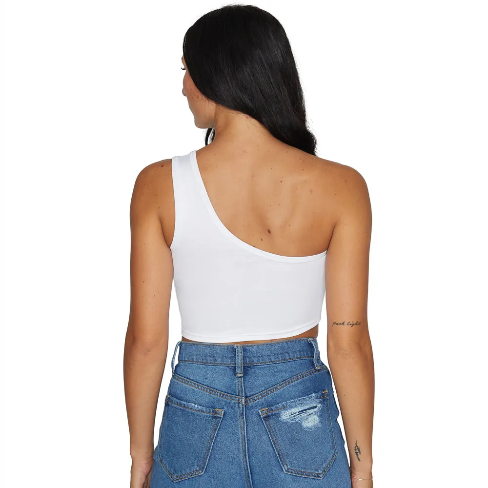 LSU Stripe One Shoulder Top