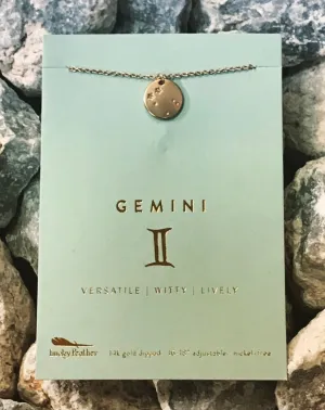 Lucky Feather Zodiac Astrology Necklace - Gemini Glow Fish Studios