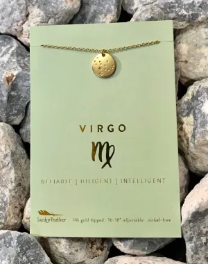 Lucky Feather Zodiac Astrology Necklace - Virgo Glow Fish Studios